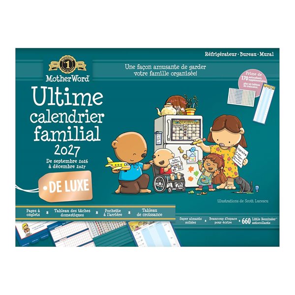 MotherWord® Family Fridge Calendar (2026-2027) 18 x 13-1/2 in -  French