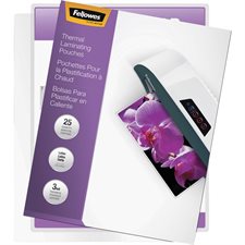 Pochettes de plastification à chaud avec protection UV ImageLast™ - 3 mil - Lettre - Paquet de 25