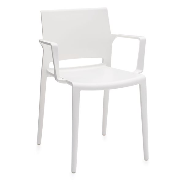 Bakhita Stack Chair With arms white