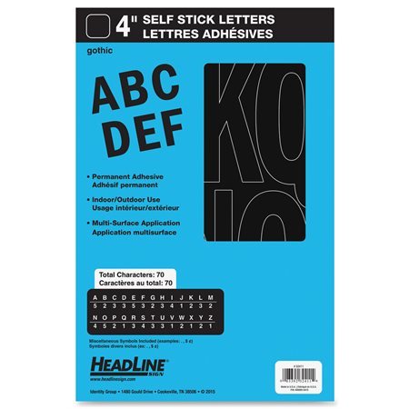 Geosign Vinyl Letters and Numbers - Black Letters, Upper Case 102 mm (4 in.)