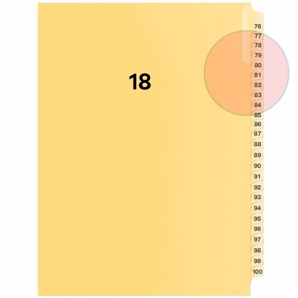 Quest Numerical Litigation Index Dividers 13 to 25 #18