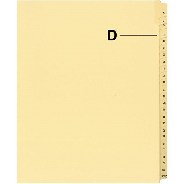 Quest Alphabetical Litigation Index Dividers A to L D