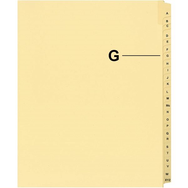 Quest Alphabetical Litigation Index Dividers A to L G