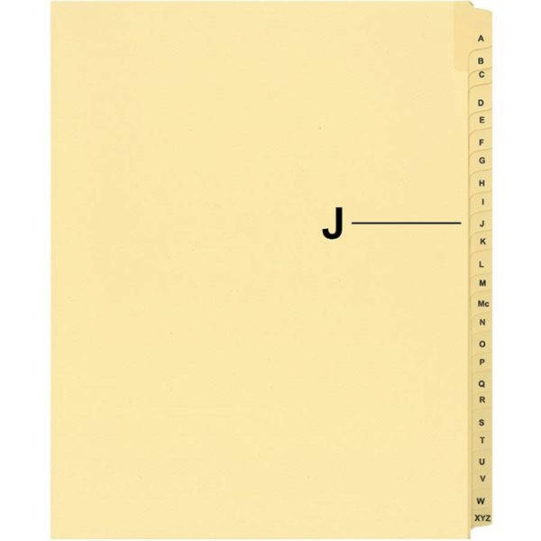 Quest Alphabetical Litigation Index Dividers A to L J