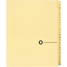 Quest Alphabetical Litigation Index Dividers M to XYZ O