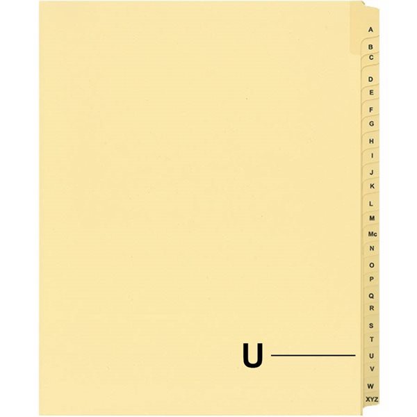 Quest Alphabetical Litigation Index Dividers M to XYZ U