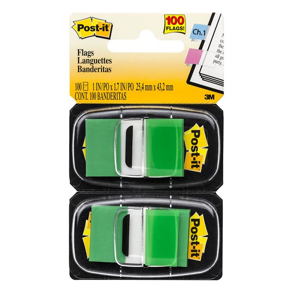 Post-it® Self-Adhesive Flags Green