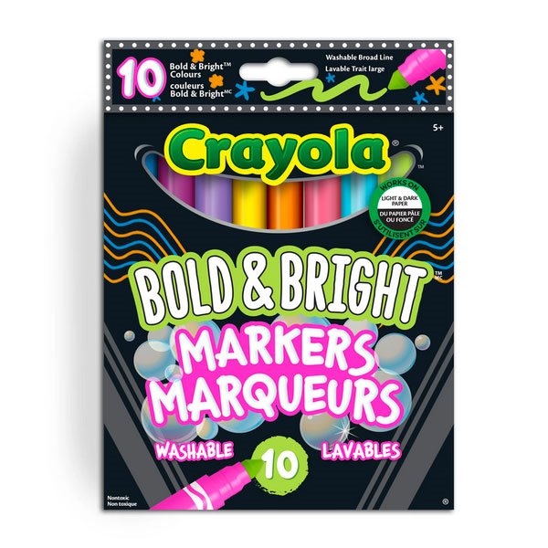 Marqueurs lavables à pointe large Crayola Bold & Bright 