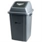 Poubelle grise EZ-Push avec couvercle - 60 L