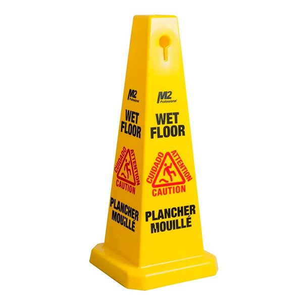 Panneau de sécurité jaune ATTENTION PLANCHER MOUILLÉ