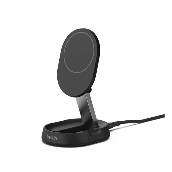 Support chargeur magnétique sans fil convertible Qi2 15 W Belkin BoostCharge Pro - Noir
