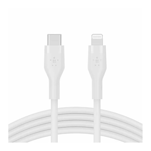 Câble de recharge et synchronisation Belkin BoostCharge PRO USB-C avec connecteur Lightning - 3 pieds  Blanc
