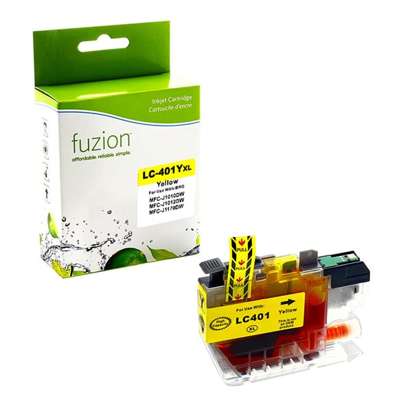 Cartouche jet d'encre compatible haute capacité Brother LC401XL - Jaune