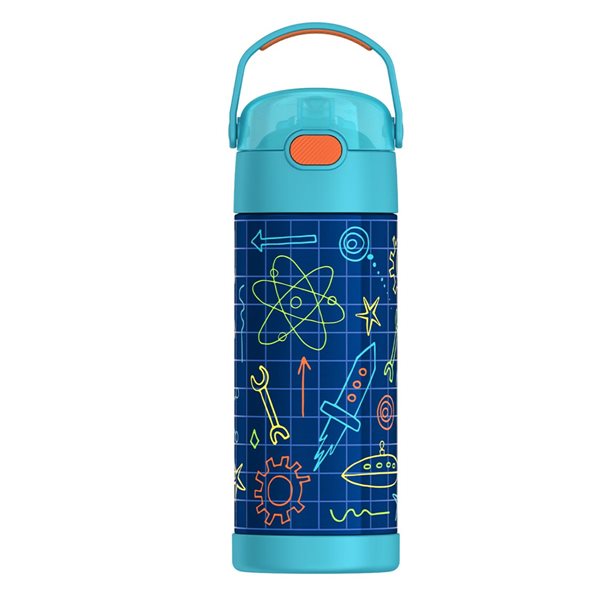 410 ml FUNtainer® Water Bottle - Robot Doodle