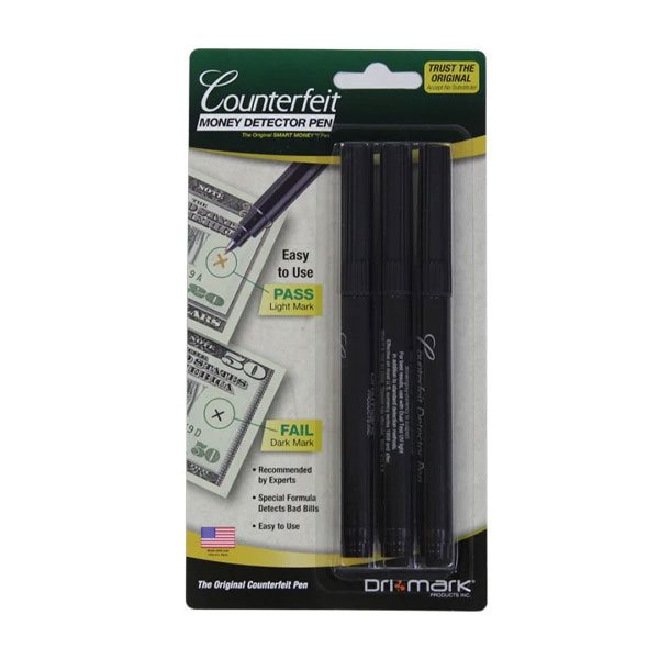 Stylo détecteur de contrefaçon Dri Mark® pour billets de banque américains