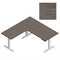 Table en L à hauteur réglable électrique Newland - Acajou absolu - Tungstène