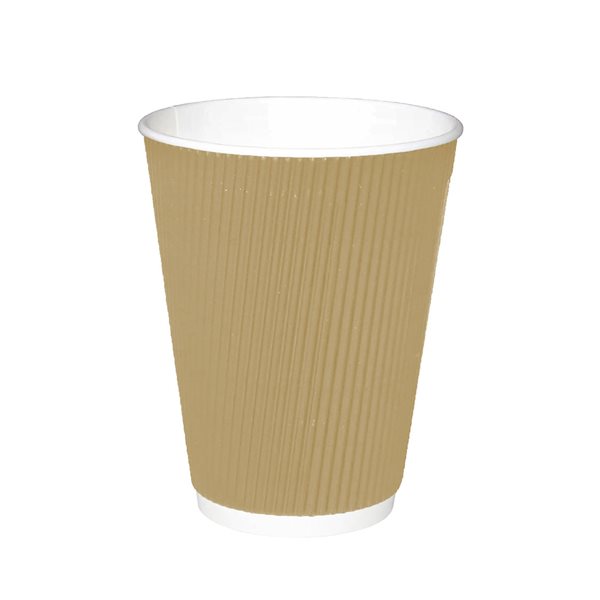 Table Accents Triple Wall Insulated Coffee Cups - 10 oz - Kraft