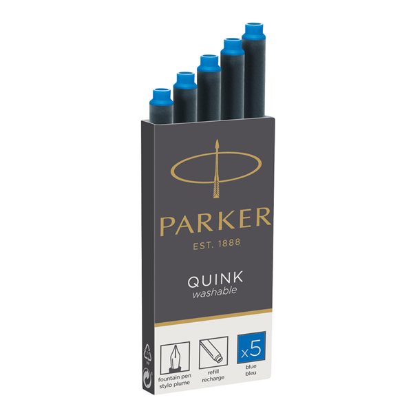 Recharges d'encre Quink pour stylos plume bleu