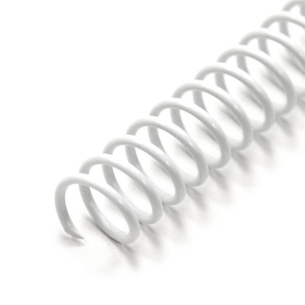 Boudins de reliure spirale en plastique 16 mm - blanc