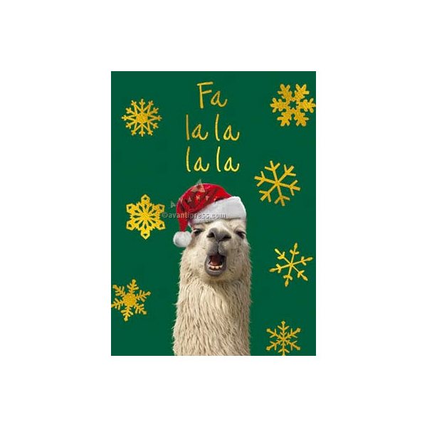 Carte de souhait de Noël Fa la la la Lama