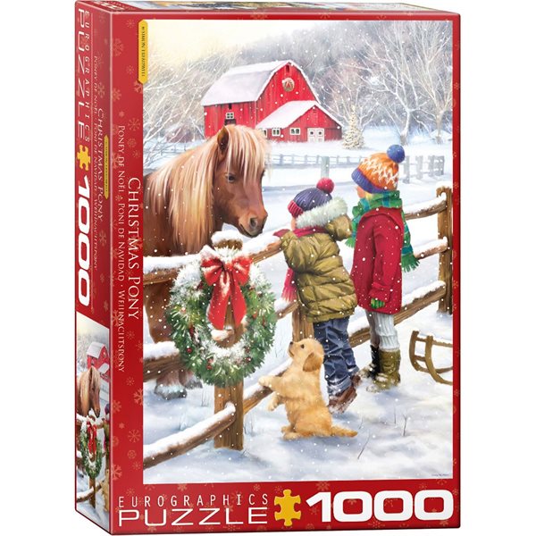 Casse-tête 1000 morceaux - Poney de Noël