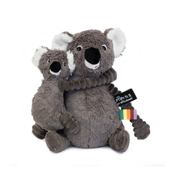 Peluche Trankilou le koala maman et bébé gris