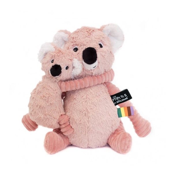 Peluche Trankilou le koala maman et bébé rose