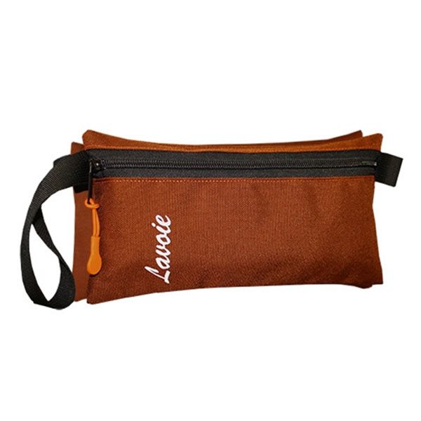 Two Compartment Pencil Case - Cognac