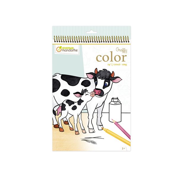 Carnet de coloriage Graffy Color Animaux de la ferme maman-bébé