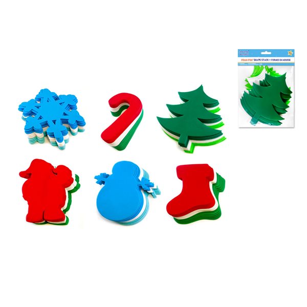Découpes en mousse Foam-Fun™ - 6 modèles de Noël