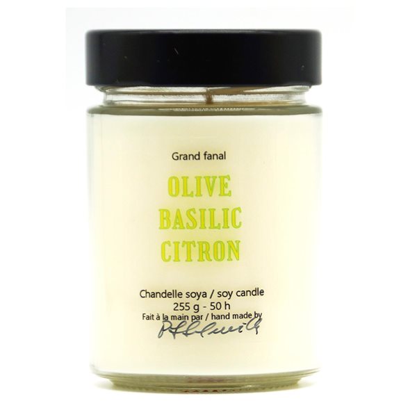 Bougie de soya Olive Basilic Citron