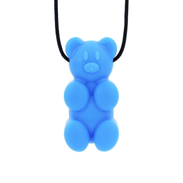 Collier à mâchouiller ourson ferme - Bleu