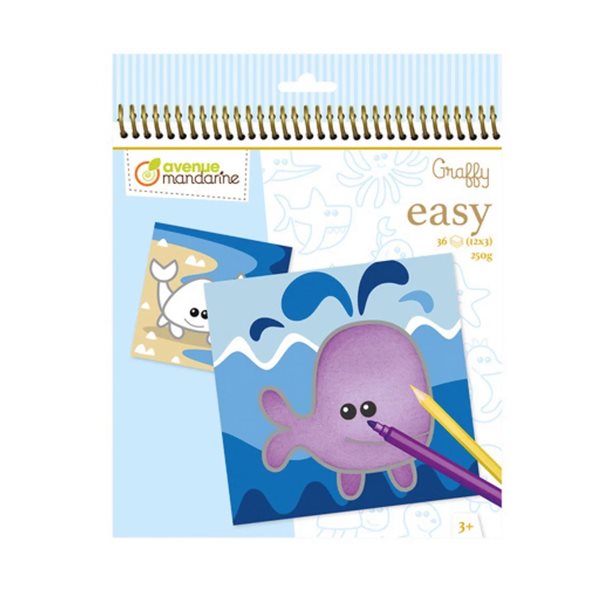 Carnet de coloriages faciles - animaux marins