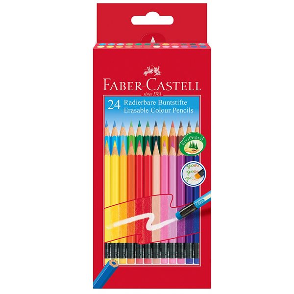 Crayons de couleur effaçables - Paquet de 24