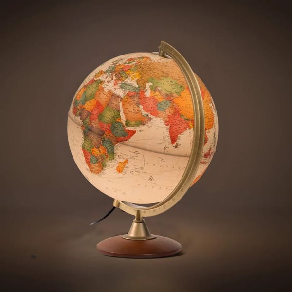 Globe terrestre antique lumineux Français