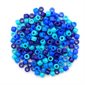 Perles à bijoux mini tonneaux - Sac de 200 - Bleu 3 teintes