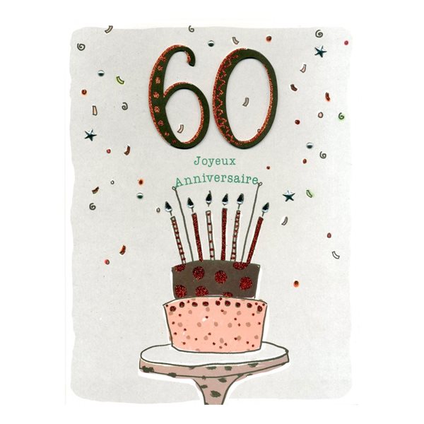 Carte d'anniversaire géante 60 ans Joyeux anniversaire