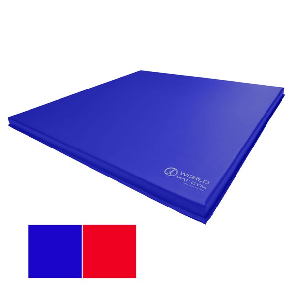 Matelas de sol pour Tumbling exercices avec 4 bandes velcro - 52 x 52 x 1 po - Bleu et rouge
