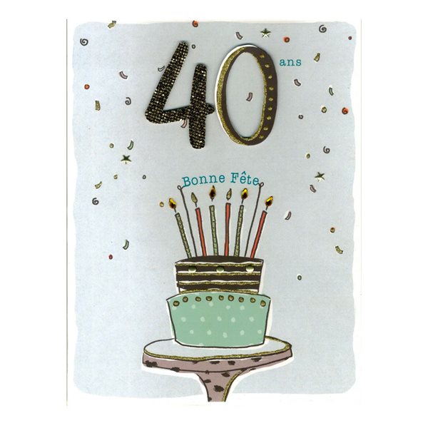 Carte d'anniversaire géante 40 ans Bonne fête