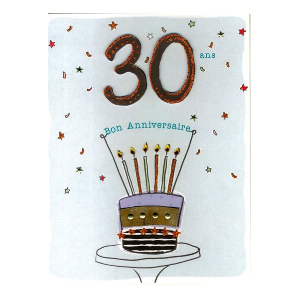 Carte d'anniversaire géante 30 ans Bon Anniversaire