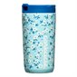 Verre isolant 12 oz pour enfant avec couvercle et paille - Bleu averse florale