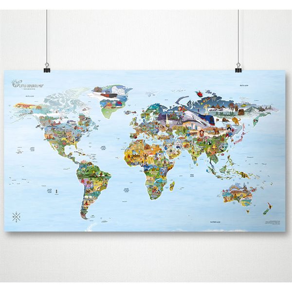 Carte du monde illustrée Little Explorer