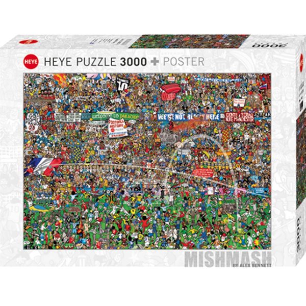 3000 Pieces – Mishmash : Football History Jigsaw Puzzle