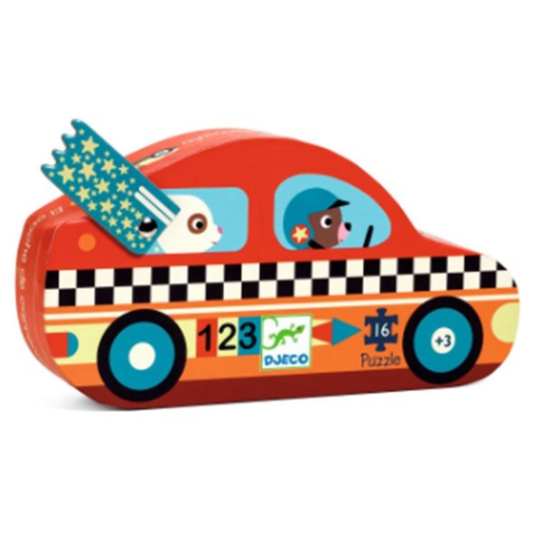 16 Pieces – The Racing Car Silhouette Jigsaw Puzzle