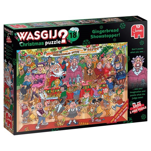 1000 Pieces - Gingerbread Showstopper ! Wasgij Christmas #18 Mystery Jigsaw Puzzle