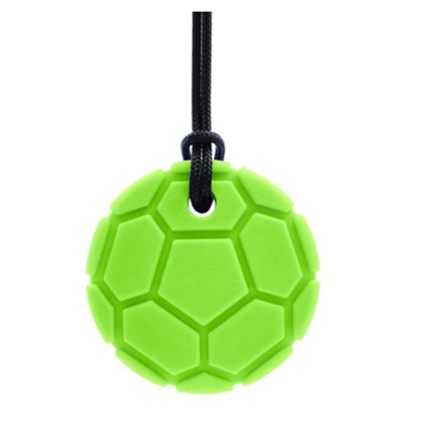 Collier à mâchouiller Ballon Soccer Moyen - Vert lime