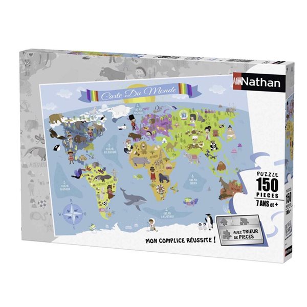 Casse-tête 150 morceaux Carte du monde