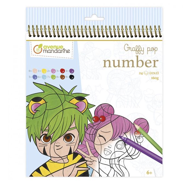 Carnet de coloriage Graffy Pop Number Manga
