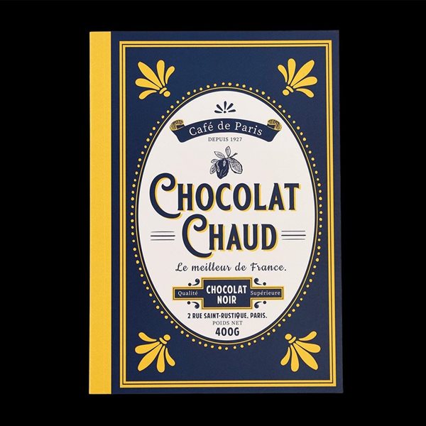 Cahier de notes format A5 - Café de Paris "Chocolat chaud"