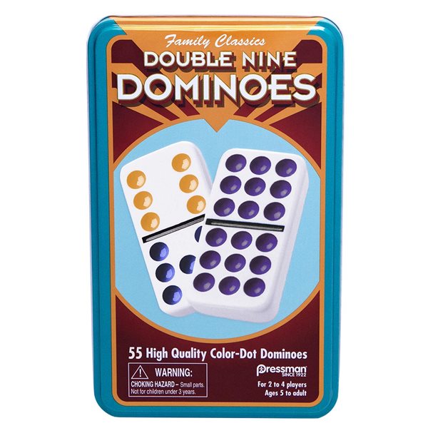 Jeu Domino Double 9 à points de couleur